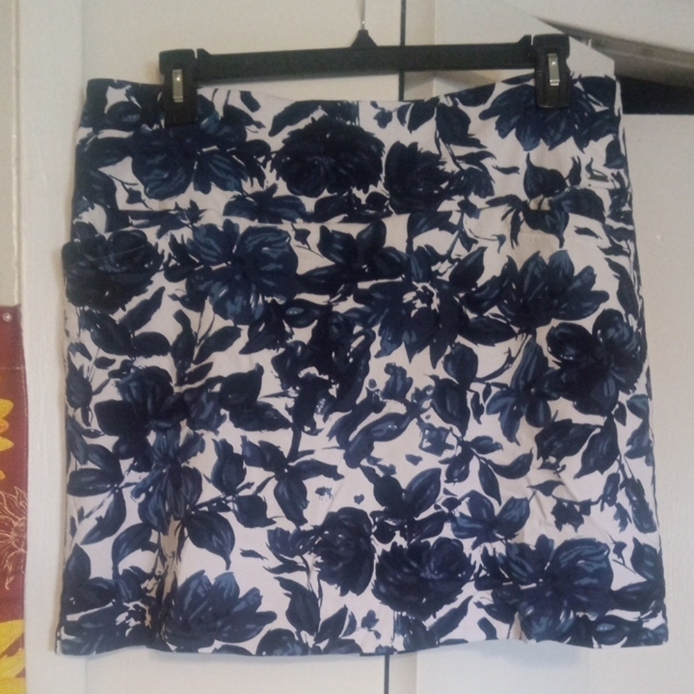 Blue and White Skort Plus Size XXL